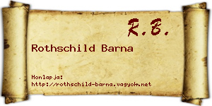 Rothschild Barna névjegykártya